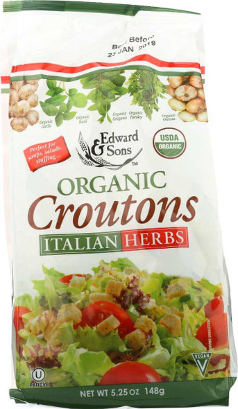 EDWARD & SONS: Crouton Ital Herb Org, 5.25 oz New