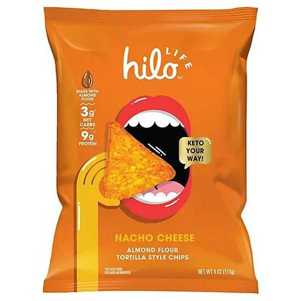 HILO LIFE SNACKS: Nacho Cheese Tortilla Chips , 4 oz New
