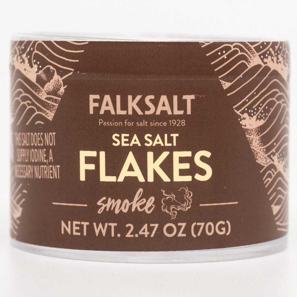FALKSALT: Flakes Smoke Sea Salt, 2.47 oz New