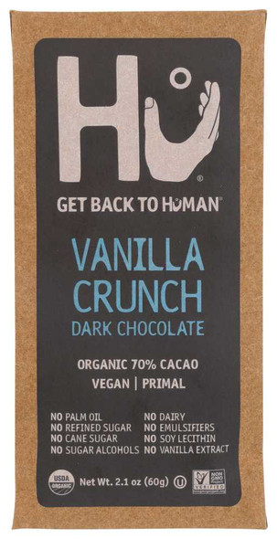 HU: Dark Chocolate Vanilla Crunch Bar, 2.1 oz New
