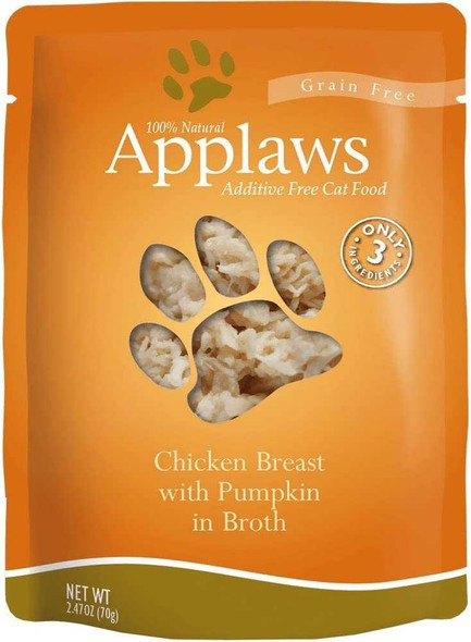 APPLAWS: Cat Food Pouch Chicken Pumpkin, 2.47 oz New
