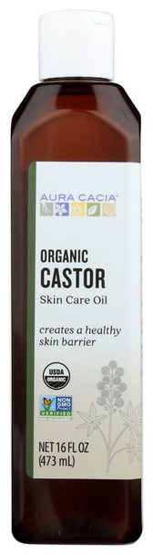 AURA CACIA: Organic Skin Care Oil Castor Oil, 16 oz New