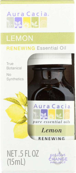 AURA CACIA: Lemon Essential Oil Boxed, 0.5 oz New