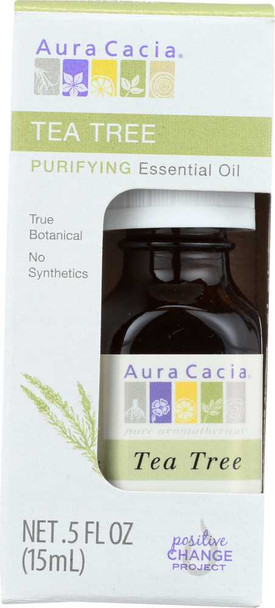 AURA CACIA: Tea Tree Purifying Essential Oil Boxed, 0.5 oz New