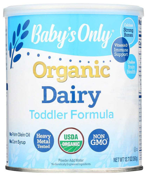 BABY'S ONLY: Organic Toddler Formula Dairy Iron Fortified, 12.7 Oz New