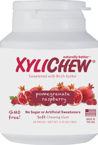 XYLICHEW: Pomegranate Raspberry Gum No Sugar, 60 pc New