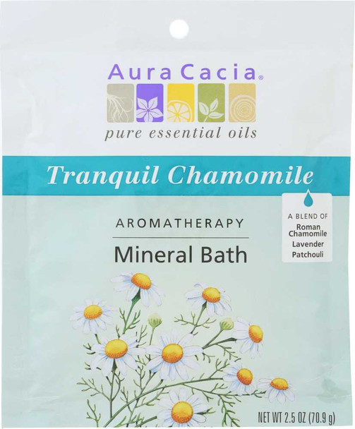AURA CACIA: Aromatherapy Mineral Bath Tranquil Chamomile, 2.5 Oz New