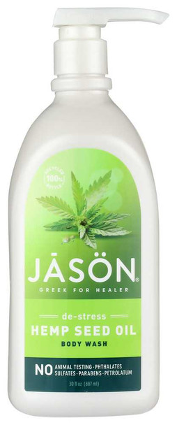 JASON: De-Stress Cannabis Sativa Seed Oil Body Wash, 30 fl oz New