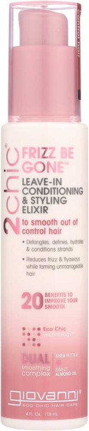 GIOVANNI COSMETICS: 2Chic Frizz Be Gone Leave-In Conditioner & Styling Elixir Shea Butter & Sweet Almond Oil, 4 oz New