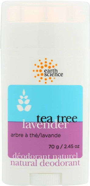 EARTH SCIENCE: Deodorant Tea Tree Lavender, 2.45 oz New