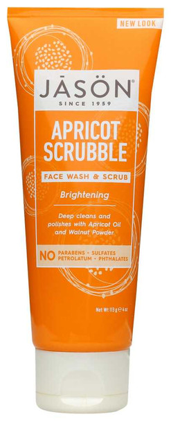 JASON: Brightening Apricot Scrubble Facial Wash & Scrub, 4 oz New