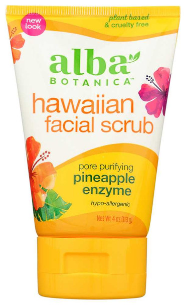ALBA BOTANICA: Hawaiian Pineapple Enzyme Facial Scrub, 4 oz New