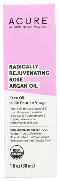 ACURE: Organic Radically Rejuvenating Rose Argan Oil, 1 fl oz New