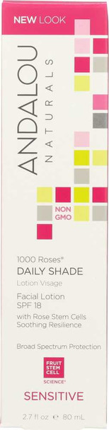 ANDALOU NATURALS: 1000 Roses Daily Shade Facial Lotion SPF 18, 2.7 oz New