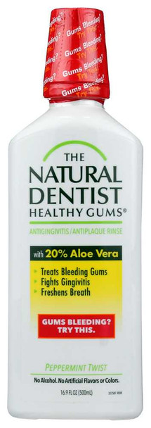 NATURAL DENTIST: Healthy Gums Antigingivitis Oral Rinse Peppermint Twist, 16.9 oz New