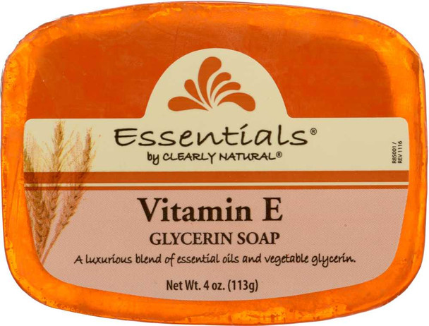 CLEARLY NATURAL: Vitamin E Pure And Natural Glycerine Soap, 4 oz New