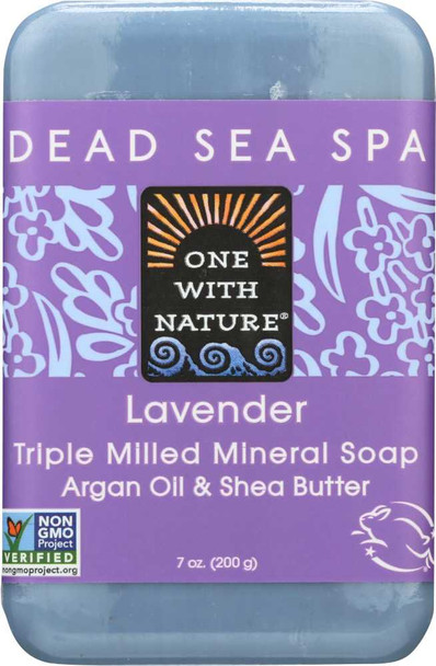 ONE WITH NATURE: Triple Milled Soap Lavender Soap Bar, 7 oz New