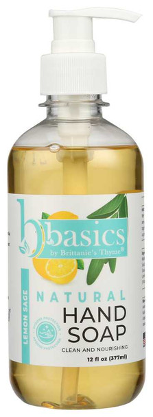 BRITTANIES THYME: Lemon Sage Natural Hand Soap, 12 oz New