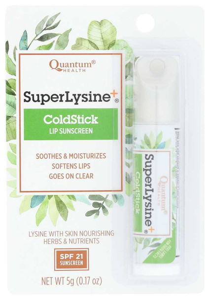 QUANTUM HEALTH: Super Lysine+ Coldstick Lip Treatment & Protectant, 0.18 oz New