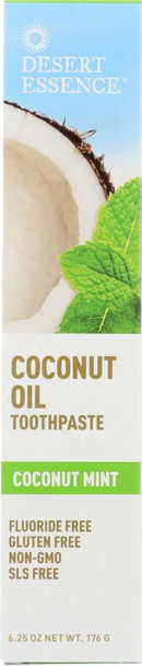 DESERT ESSENCE: Toothpaste Coconut Oil, 6.25 oz New
