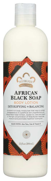 NUBIAN HERITAGE: Body Lotion African Black Soap, 13 oz New