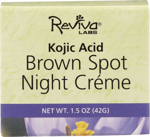 REVIVA LABS: Brown Spot Night Cream with Kojic Acid, 1.5 oz New