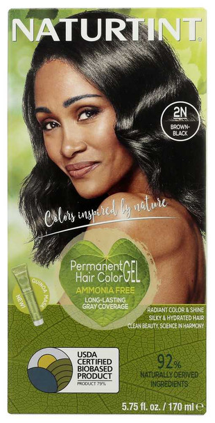 NATURTINT: Permanent Hair Color 2N Brown-Black, 5.28 oz New