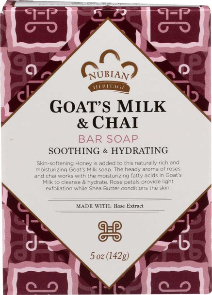 NUBIAN HERITAGE: Goat's Milk & Chai Soap, 5 oz New