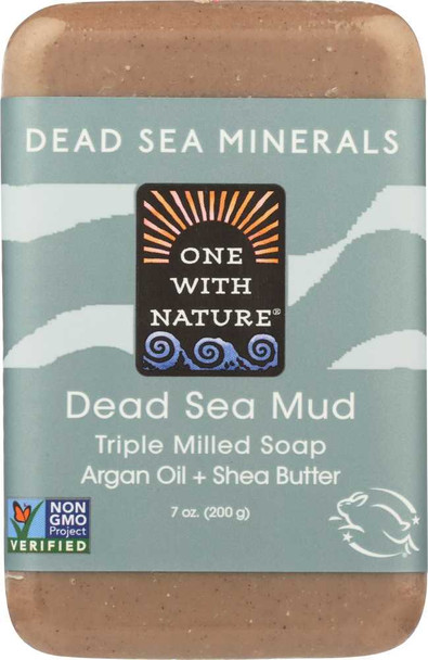 ONE WITH NATURE: Dead Sea Mud Minerals Soap Bar, 7 oz New
