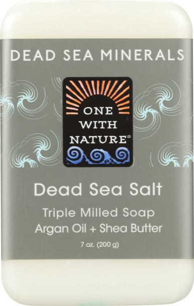 ONE WITH NATURE: Dead Sea Salt Minerals Soap Bar, 7 oz New