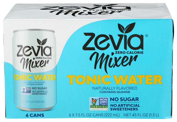 ZEVIA: Tonic Water Mixer 6Pack, 45 oz New