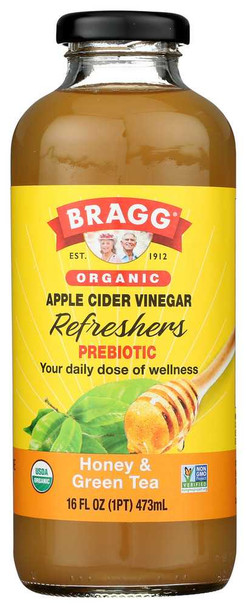 BRAGG: Organic Honey & Green Tea Apple Cider Vinegar Refreshers, 16 oz New