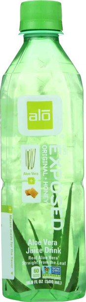 ALO: Exposed Original + Honey Real Aloe Vera Drink, 16.9 oz New