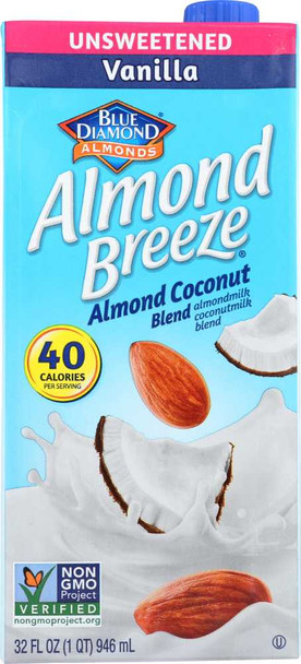 BLUE DIAMOND ALMONDS: Unsweetened Vanilla Almond Breeze, 32 oz New