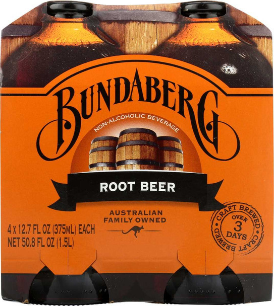 BUNDABERG: Soda Root Beer 4Pk, 1500 ml New