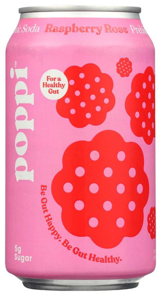 POPPI: Drink Prebiotic Raspberry, 12 fo New