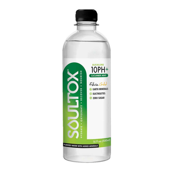 SOULTOX: Water Alkaline Cucumber Mint, 16.9 fo New