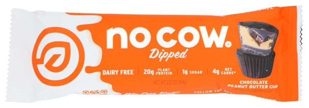 NO COW BAR: Bar Choc Pnt Btr Cup Dipd, 2.12 OZ New