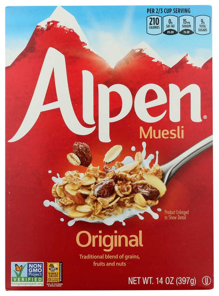 ALPEN: Cereal Muesli Original With Raisin, 14 oz New
