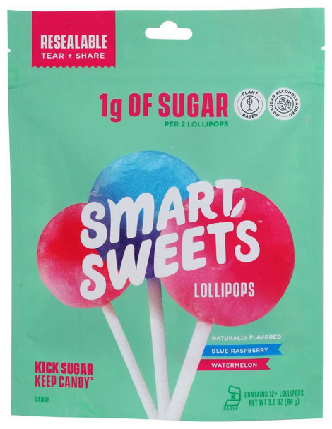 SMARTSWEETS: Lollipops, 3 OZ New