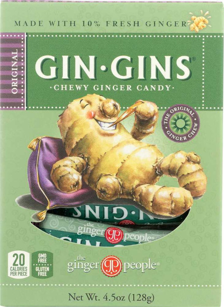 THE GINGER PEOPLE: Gin Gins Original Chewy Ginger Candy, 4.5 oz New
