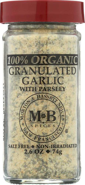 MORTON & BASSETT: Organic Granulated Garlic With Parsley, 2.6 oz New