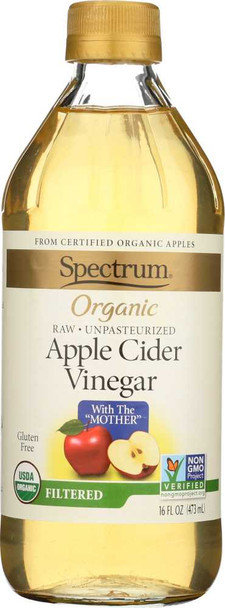 SPECTRUM NATURALS: Vinegar Apple Cider Filtered, 16 oz New