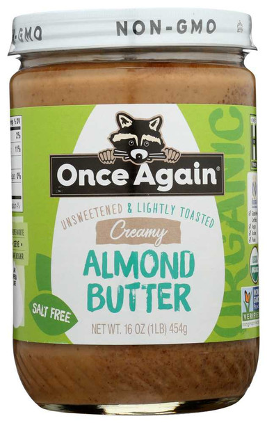 ONCE AGAIN: Organic Almond Butter Lightly Toasted Creamy, 16 oz New