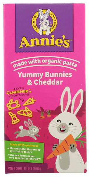 ANNIE'S HOMEGROWN: Bunny Pasta with Yummy Cheese, 6 Oz New