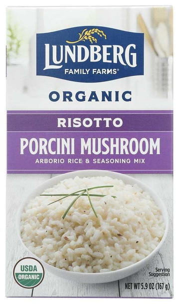 LUNDBERG: Organic Risotto Porcini Mushroom, 5.9 Oz New