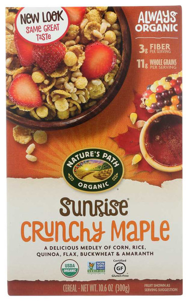 NATURES PATH: Organic Sunrise Cereal Gluten Free Crunchy Maple, 10.6 oz New