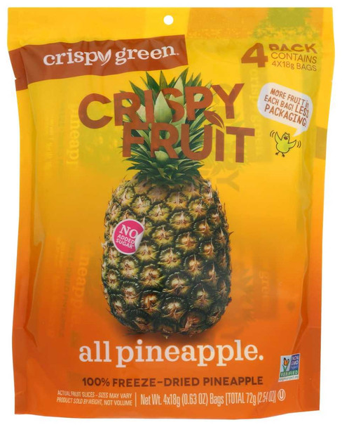 CRISPY GREEN: Pineapple Dried, 2.54 OZ New