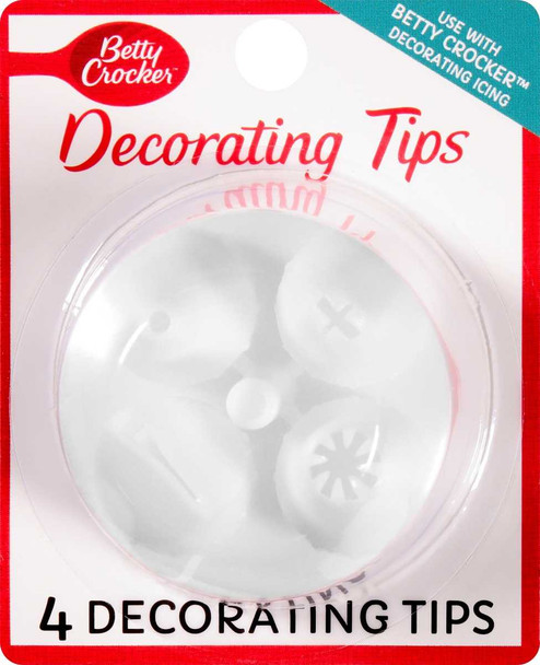 BETTY CROCKER: Decorating Tips 4Ct, 1 pc New