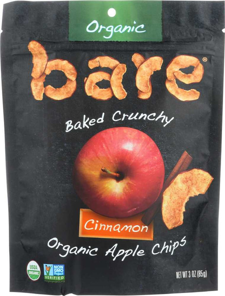 BARE: Organic Crunchy Apple Chips Cinnamon, 3 oz New